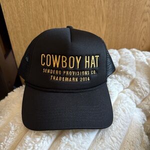 Anthropologie Black and Gold Cowboy Hat